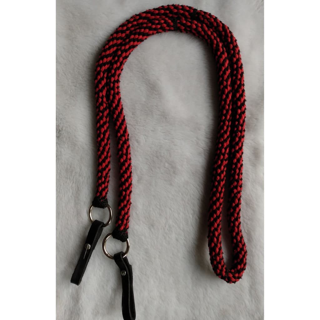 Rédea Lã Torcida Mesclado Preto com Vermelho
