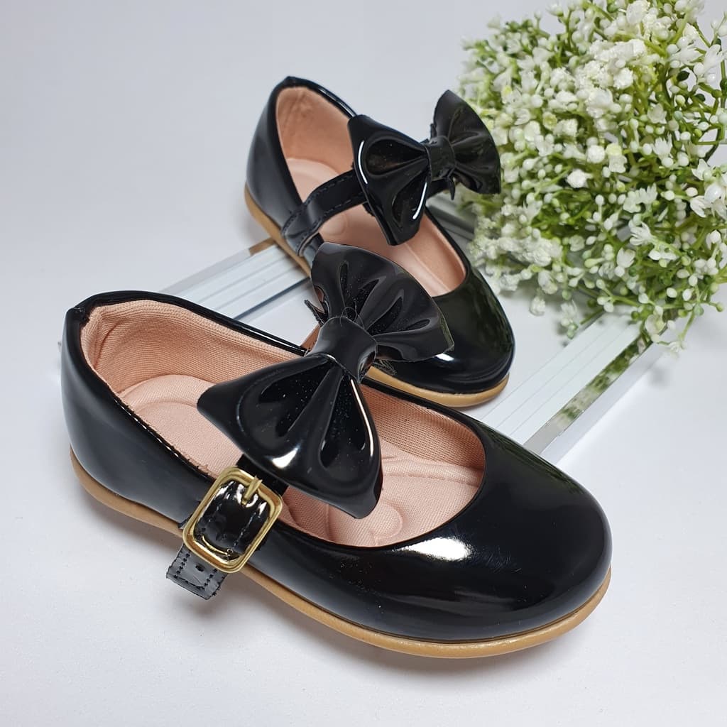 Sapatilha Infantil De Menina Milu Fashion Preta Com Laço 16 ao 34