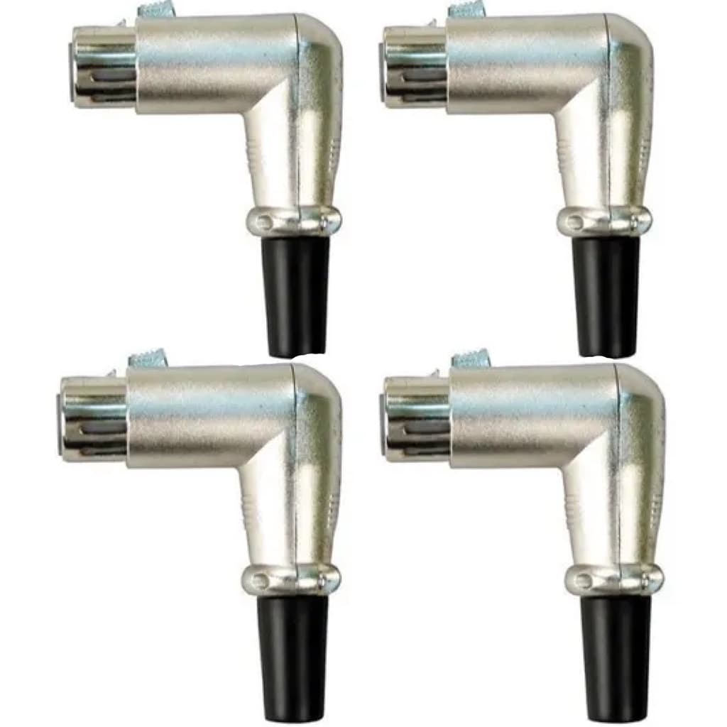 4 Plug Canon Xlr Fêmea Cachimbo Csr 90 Graus Balanceado