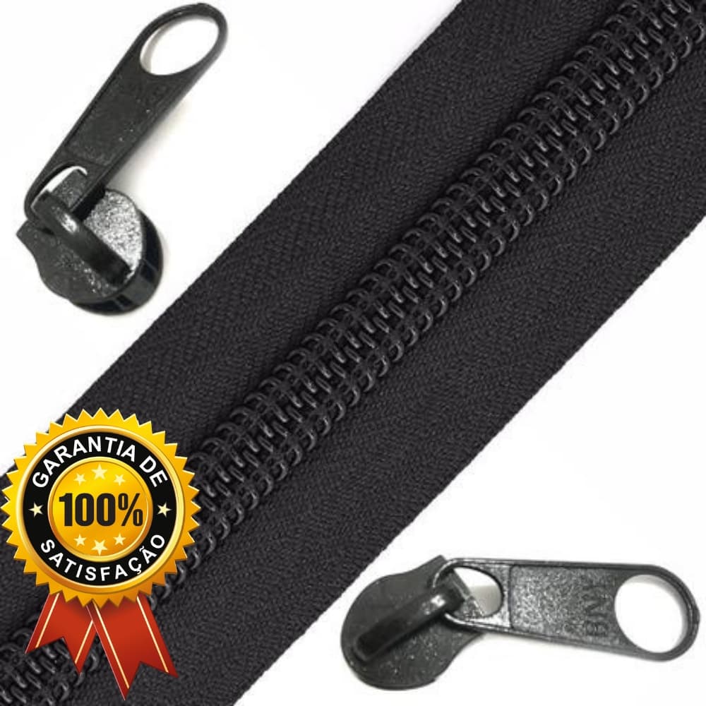 Ziper Numero 10 Extra Grosso,pct Com 2 Metros E 4 Curadores