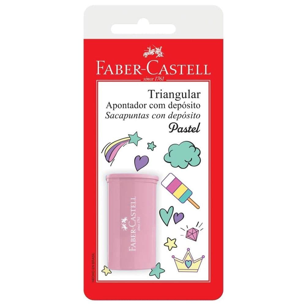 Apontador com Depósito Cores Pastel- Faber Castell (Escolha a Cor)