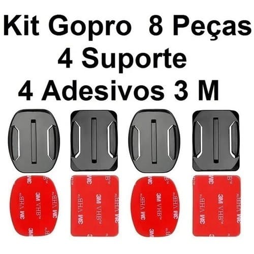 🔥🔥🔥Gopro Go Pro Suportes Curvos + Planos Com Adesivos Bases 3m
