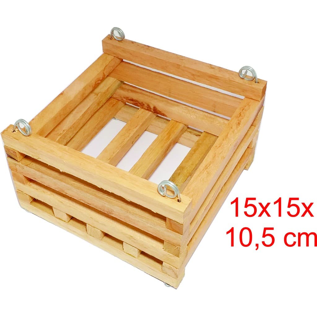 Cachepo De Madeira Rústica 15x15cm - 1 Un