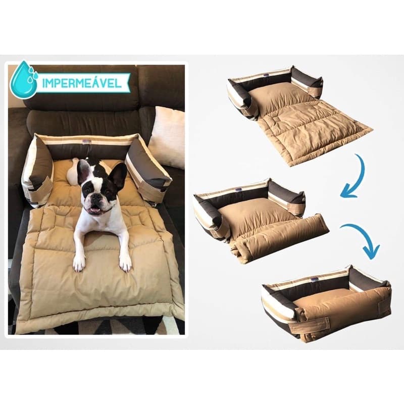 Cama de cachorro Pet Impermeável - Protetor 3 em 1 - use no sofá, carro e como caminha