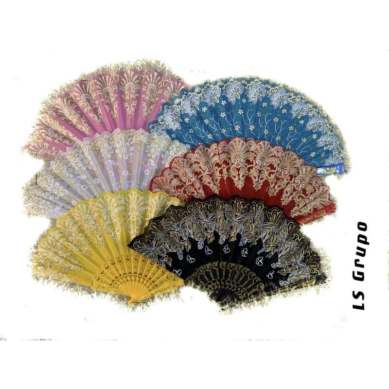 Leque Com Gliter Brilho Luxo Para Casamento Festa Uso No Dia a Dia Decoração Estampa Sortido
