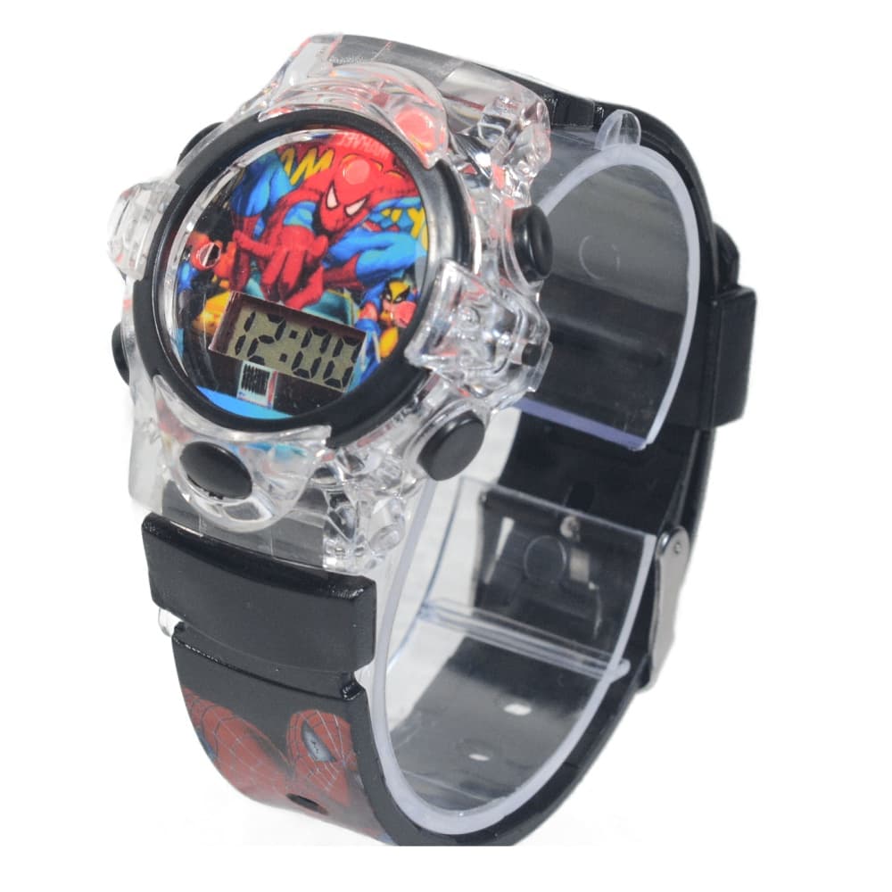 Relógio Infantil Menino Homem Aranha Digital Led Com Luz e Som