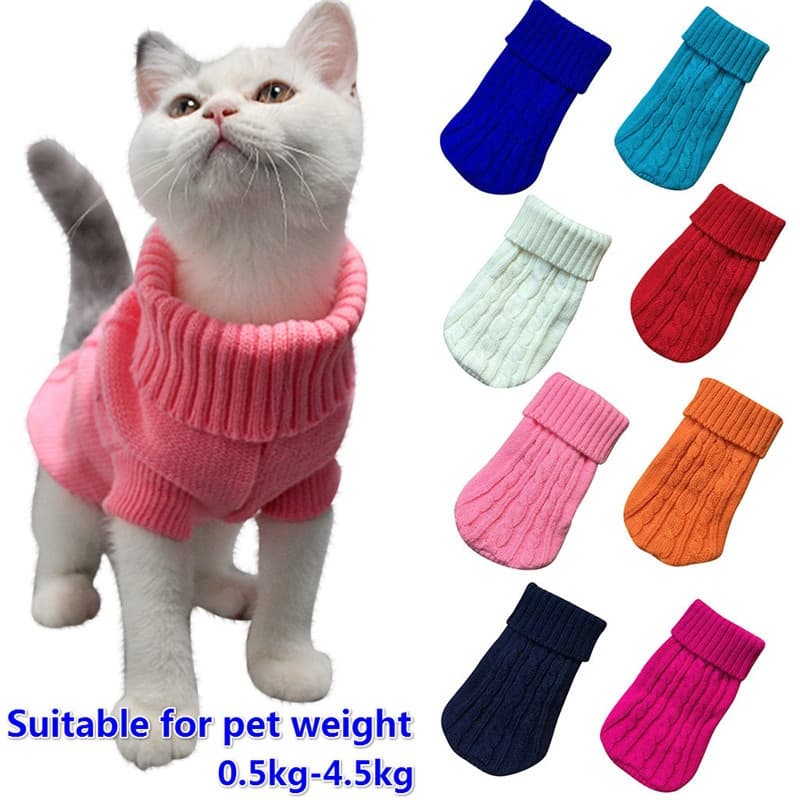 8 Cores Casaco De Inverno Para Cães Gatos Roupas De Estimação Camisola Algodão Colete XS-XL