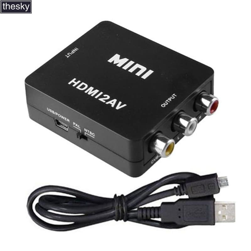 Adaptador Conversor De Vídeo Mini HD HDMI Para AV/CVBS