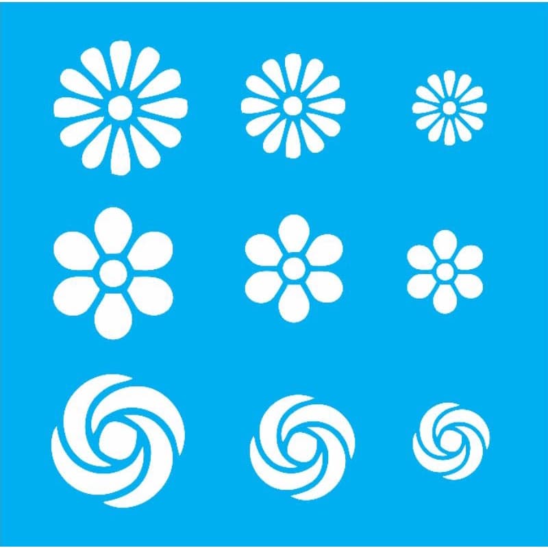 Stencil para Pintura Flores Margarida - Tamanho 17x17 cm