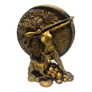 Estatueta  Deusa Grega Artemis Ou Diana Resina Wicca Bco