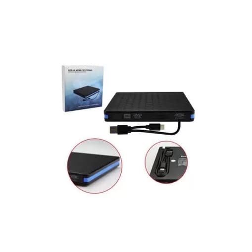 Gravador Externo Slim Portatil Dvd-Rw Usb 3.0 Type C Dg-320c Dex