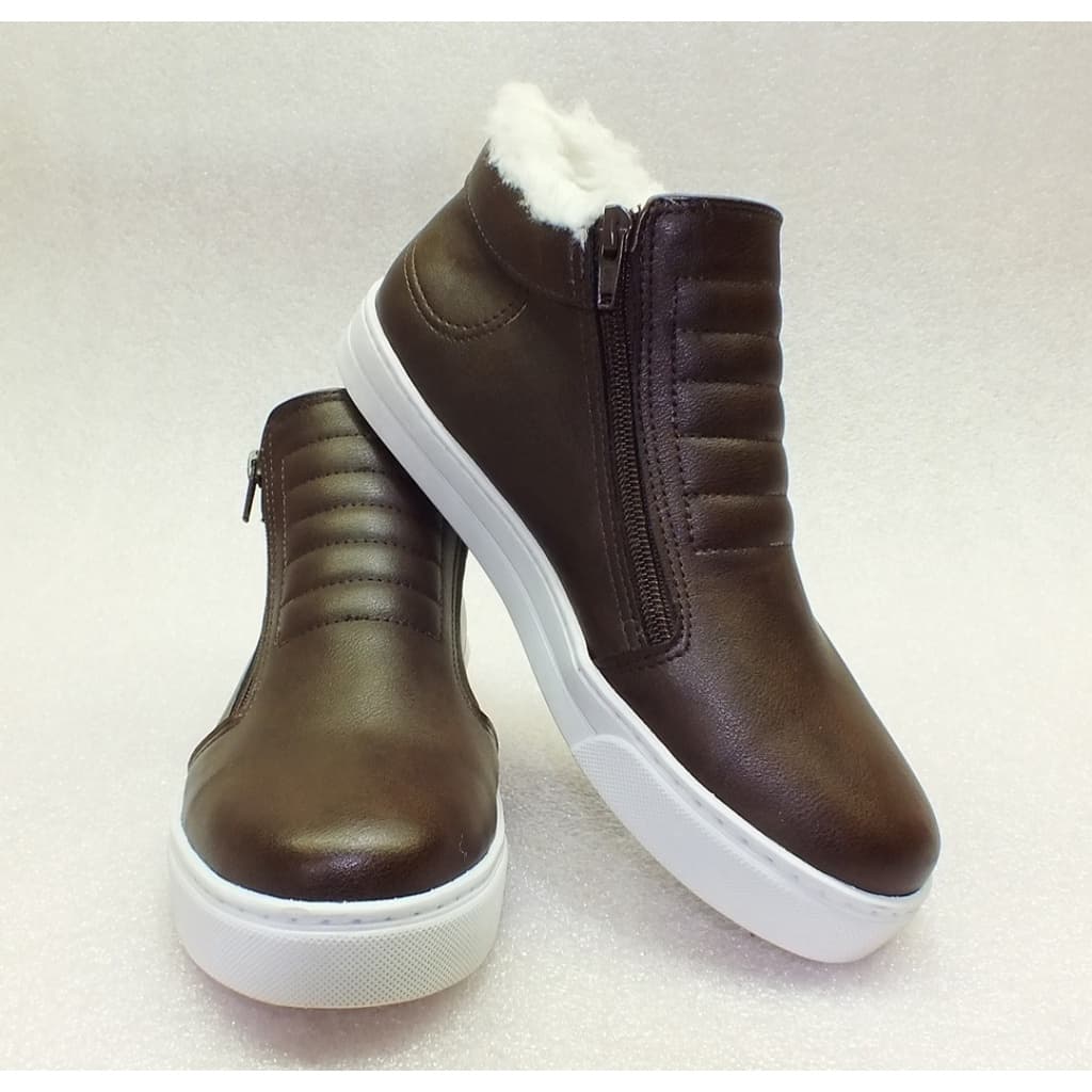 Botinha De Pelo e Lã Unissex De Inverno Quentinha Frio