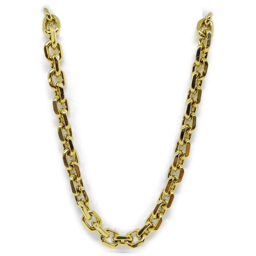 Corrente Masculina Colar Cordão Cartier Aço Banhado Ouro C-38