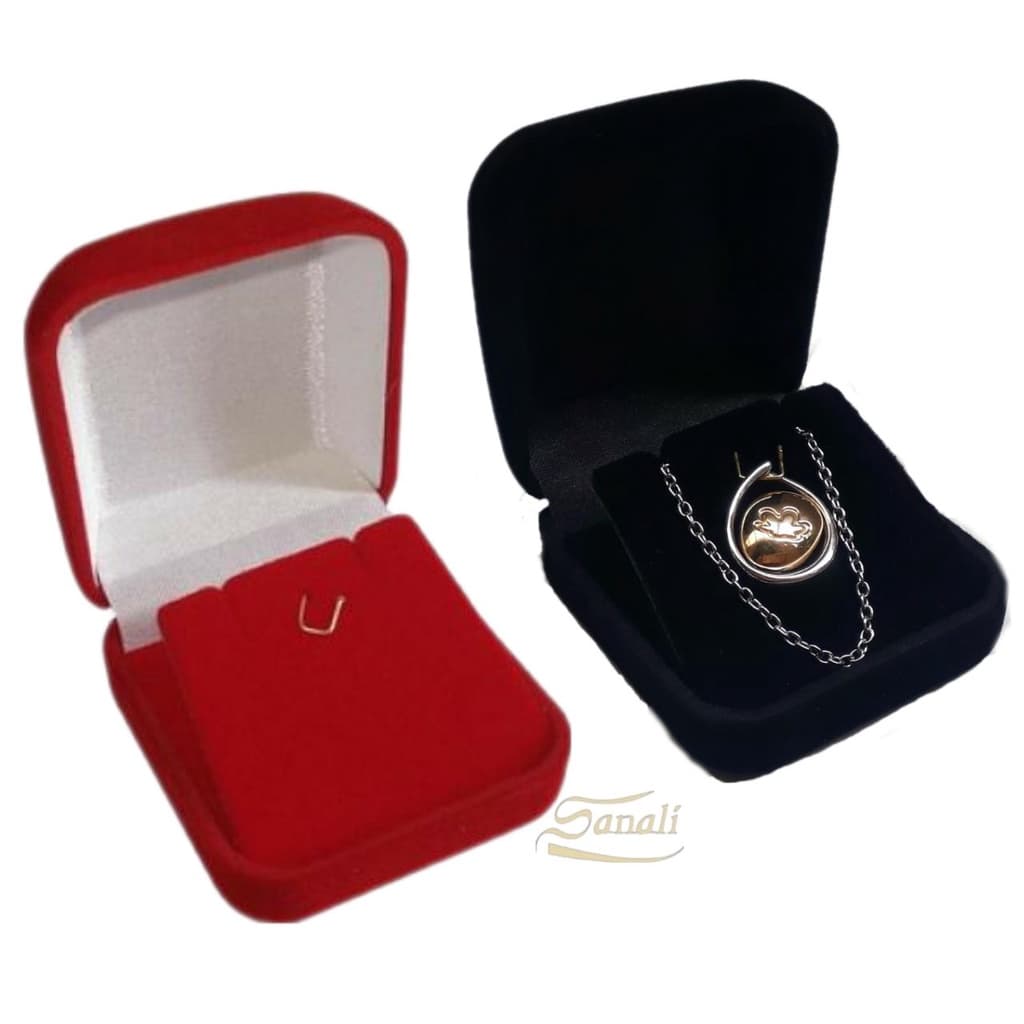 Caixinha Estojo de Veludo Tradicional Conjunto Brinco Pingente Colar Corrente (2EP) 1 unidade