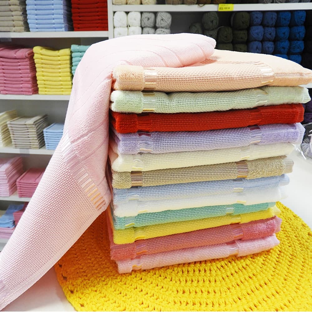 Toalha Bella Rosto para Bordar Ponto Cruz Liso Dohler 50 x 80cm