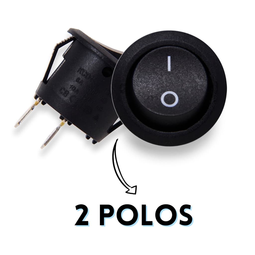 Chave Gangorra 2 Terminais Interruptor Liga Desliga Preto
