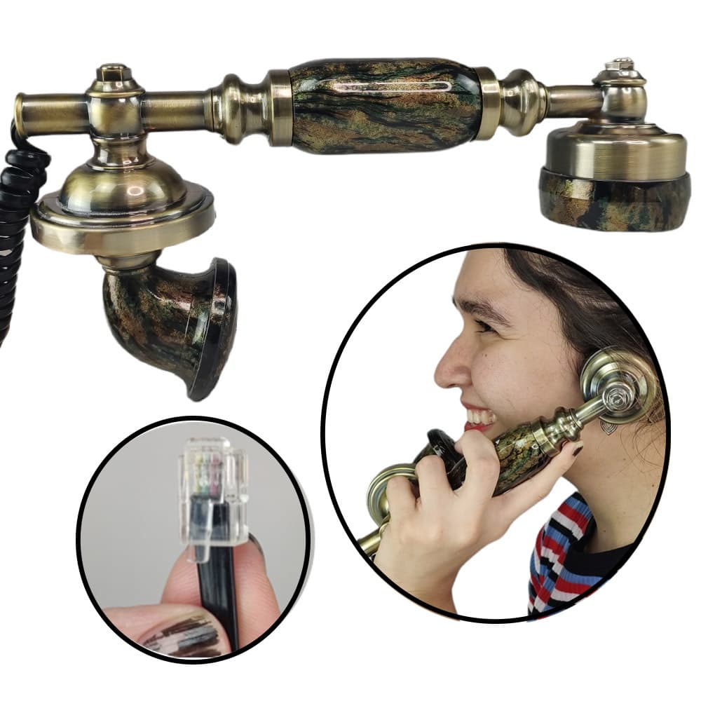 Gancho Monofone Retro Telefone Fixo Vintage Hotel Restaurante Pousada Casa Decoraçao Enfeite