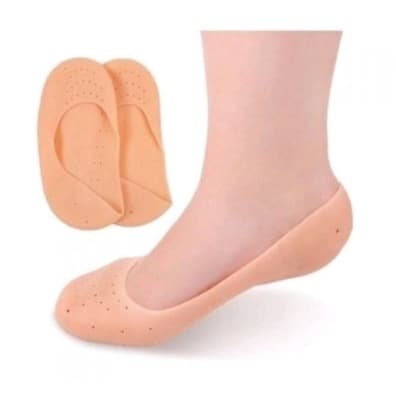 Meia Silicone Hidratante Pé Calcanhar Antiderrapante Aumento pes Protetor Silicone Pe Sapato Par de Meia Palmilha