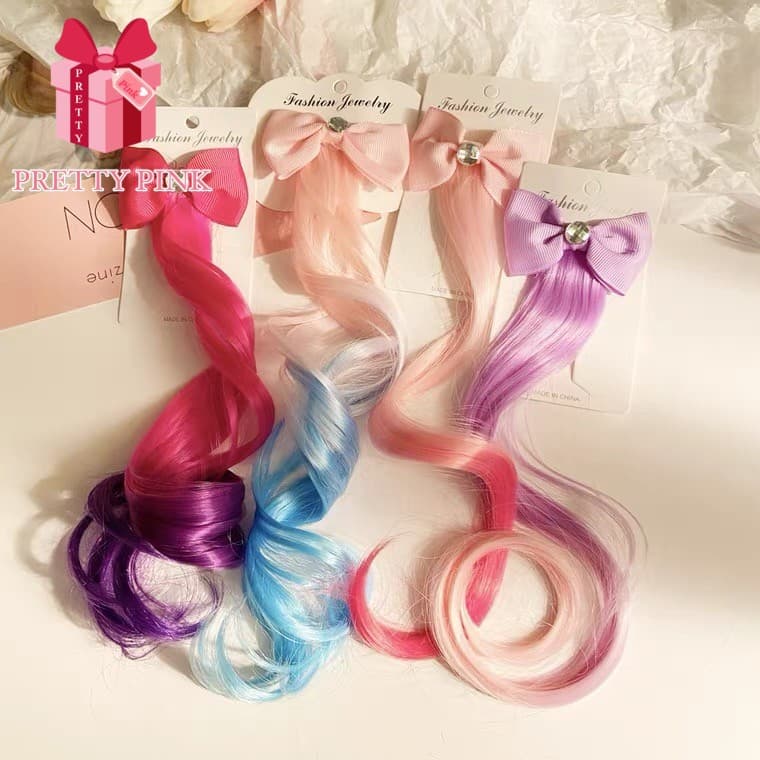 Mechas Coloridas Unicórnio para o cabelo com presilhas bico de pato