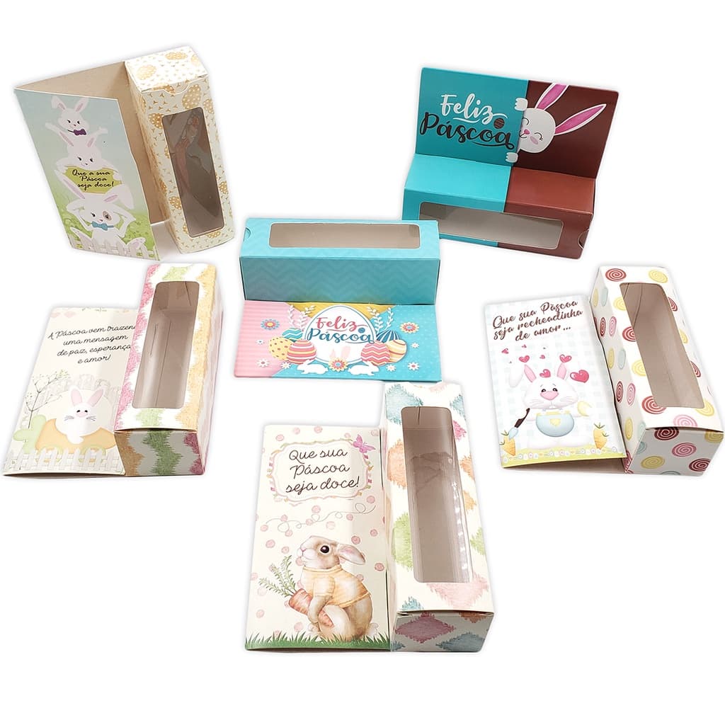 10 caixas Cartão de Páscoa Para 3 a 4 Doces ou multiuso