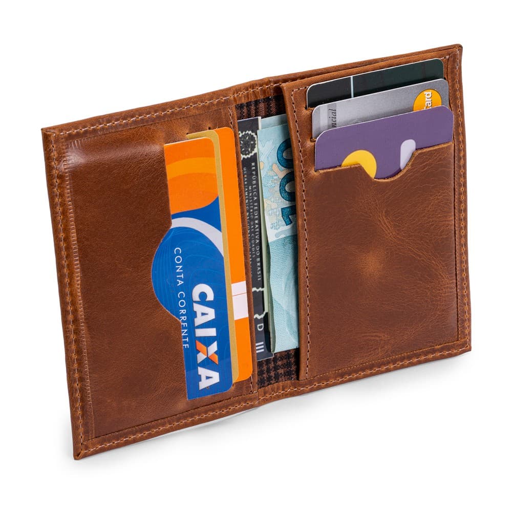 Carteira Masculina Pequena Porta Cartão/Cnh Vertical 100% Couro Legitimo Bovino