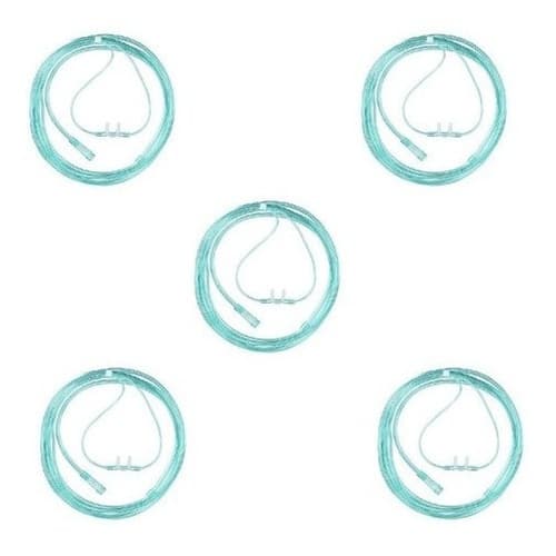 Kit 5 Cateter Nasal Oxigênio Canula De O2 Adulto Silicone