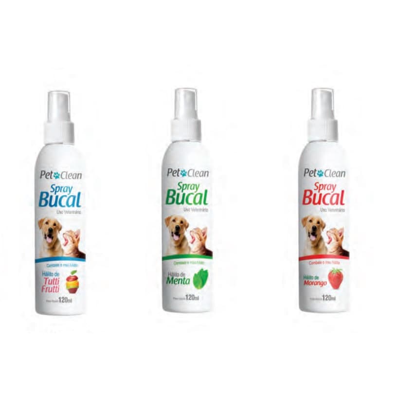 Spray Bucal PetClean 120ml Hálito Fresco Cachorro Gato Cães Pet