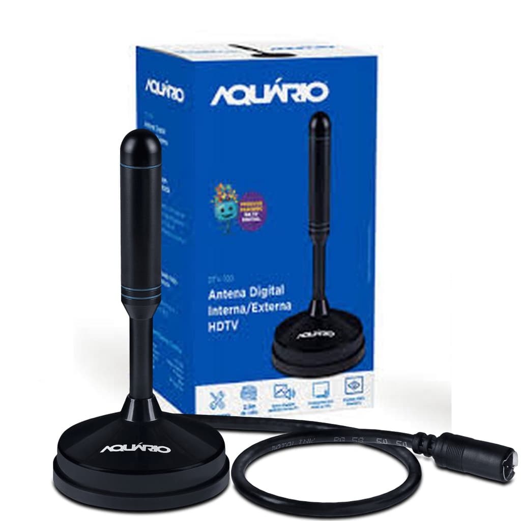 Antena Digital Interna 4 Em 1 Hdtv Vhf Uhf Fm DTV-100 Aquário