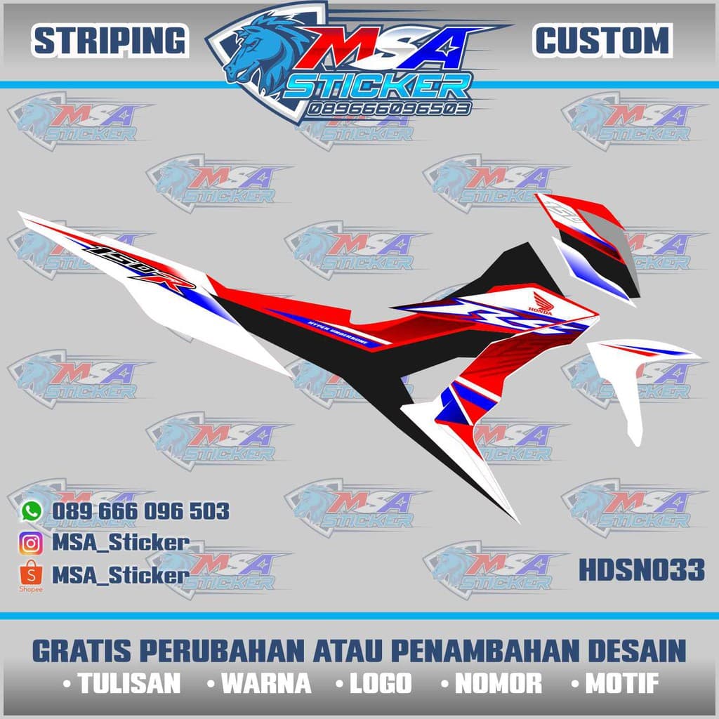 Tira Personalizada Como Você Gosta De HONDA SONIC 150R/Variação De Adesivo HDSN033