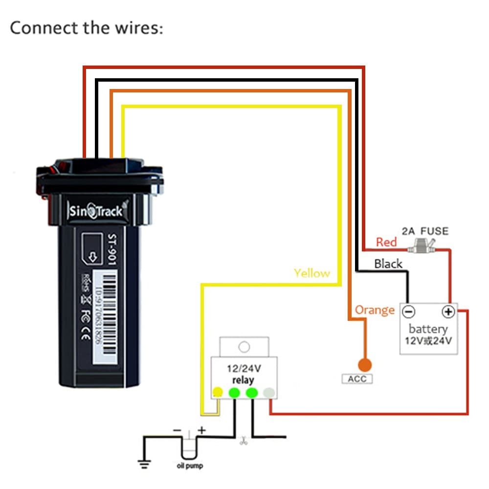 Mini Cabo Com Controle Remoto À Prova D 'Água Com Rastreador Gps St-901 4 Pinos Para Carro / Motocicleta / Veículo