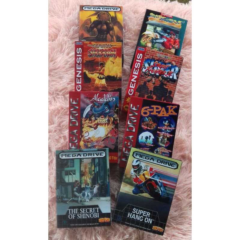 caixa repro com berço para jogos de mega drive, sega Genesis, tectoy gameboy