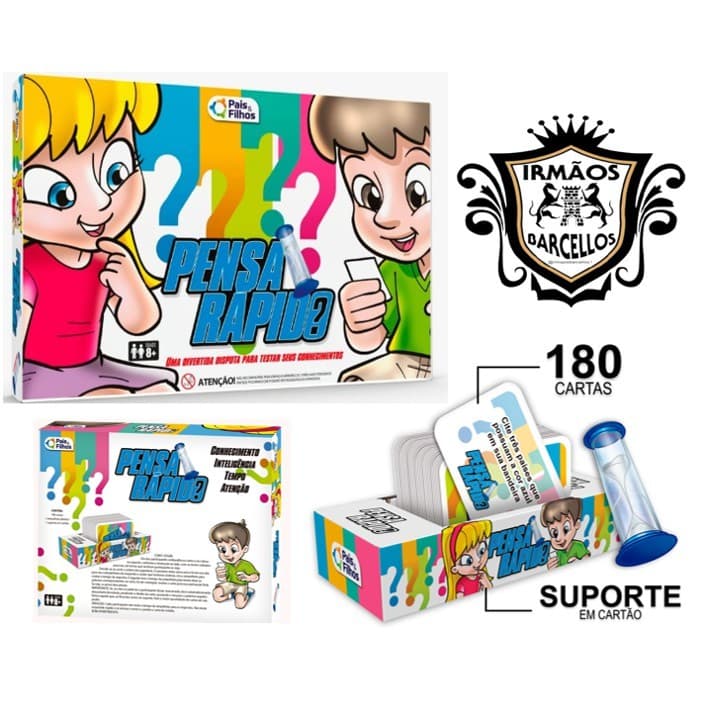 Jogo Infantil Pensa Rápido Pais & Filhos  - Jogo Educativo - Jogo Pedagógico