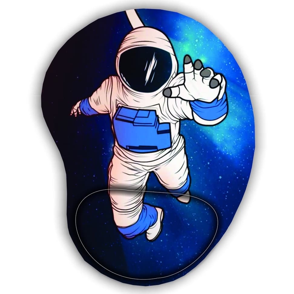 Mouse Pad Ergonomico Gota Lua Astronauta Bandeira