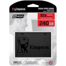 HD SSD Kingston A400 240GB - 500MB/s para leitura e 350MB/s para gravação - SA400S37