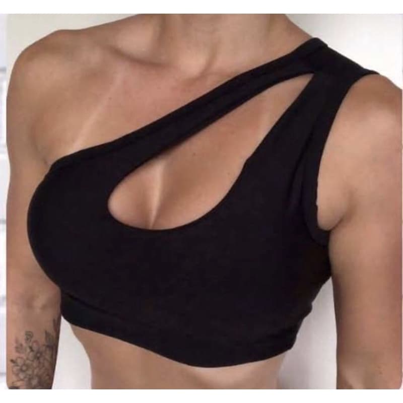 Top de um ombro gota tecido suplex de academia