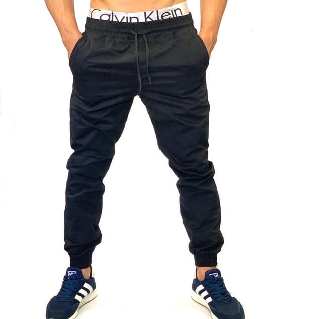 calça jogger jeans masculina slim c/ punho elastico estilo destroyed lançamento