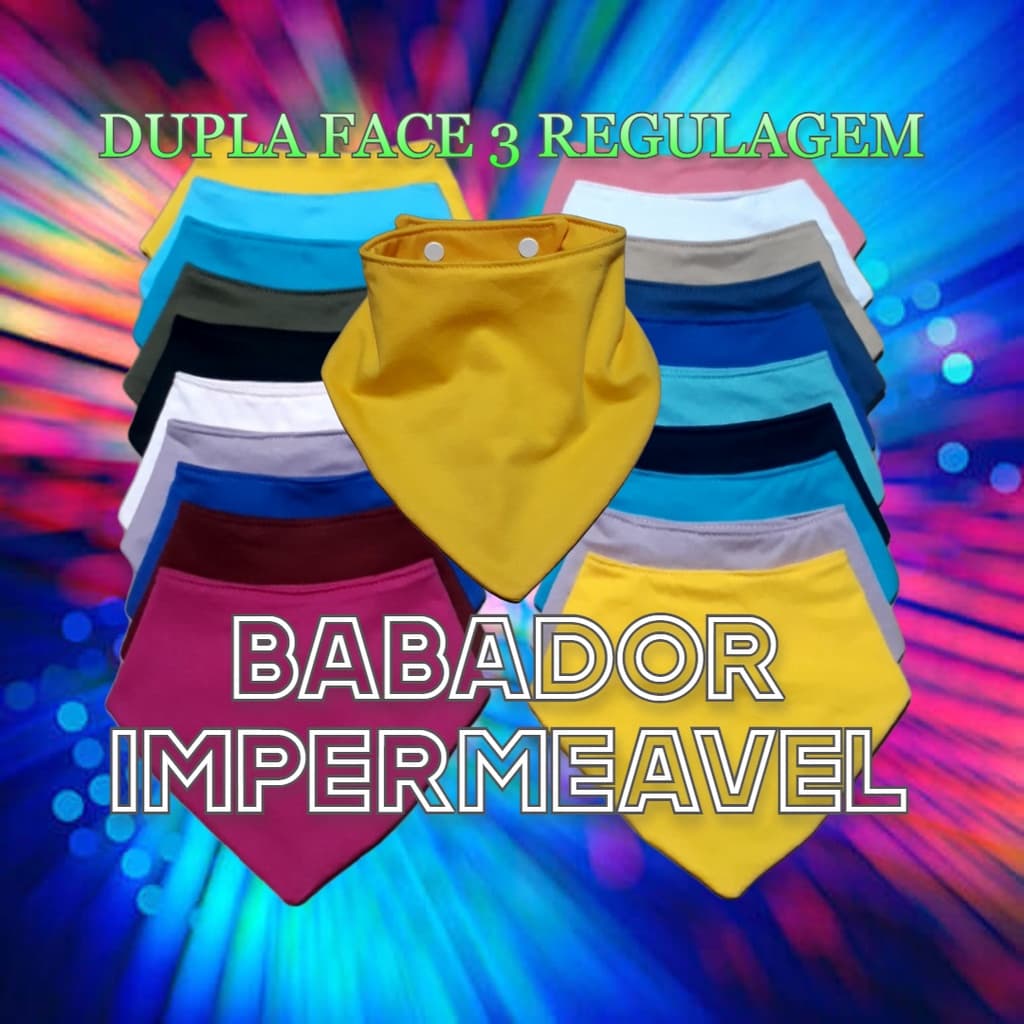 Babador Bandana Impermeavel Dupla Face 3 Regulagem