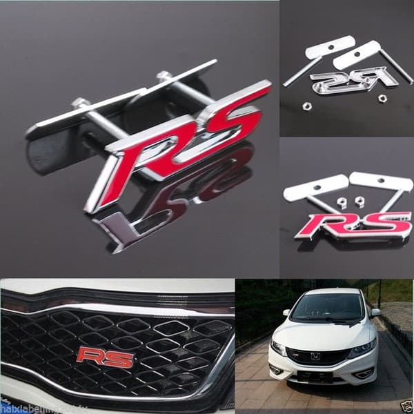 3d Rs Metal Emblema Do Carro Logotipo Da Grade Dianteira Do Emblema Do Metal Auto Acessórios Para Carros Esportivos