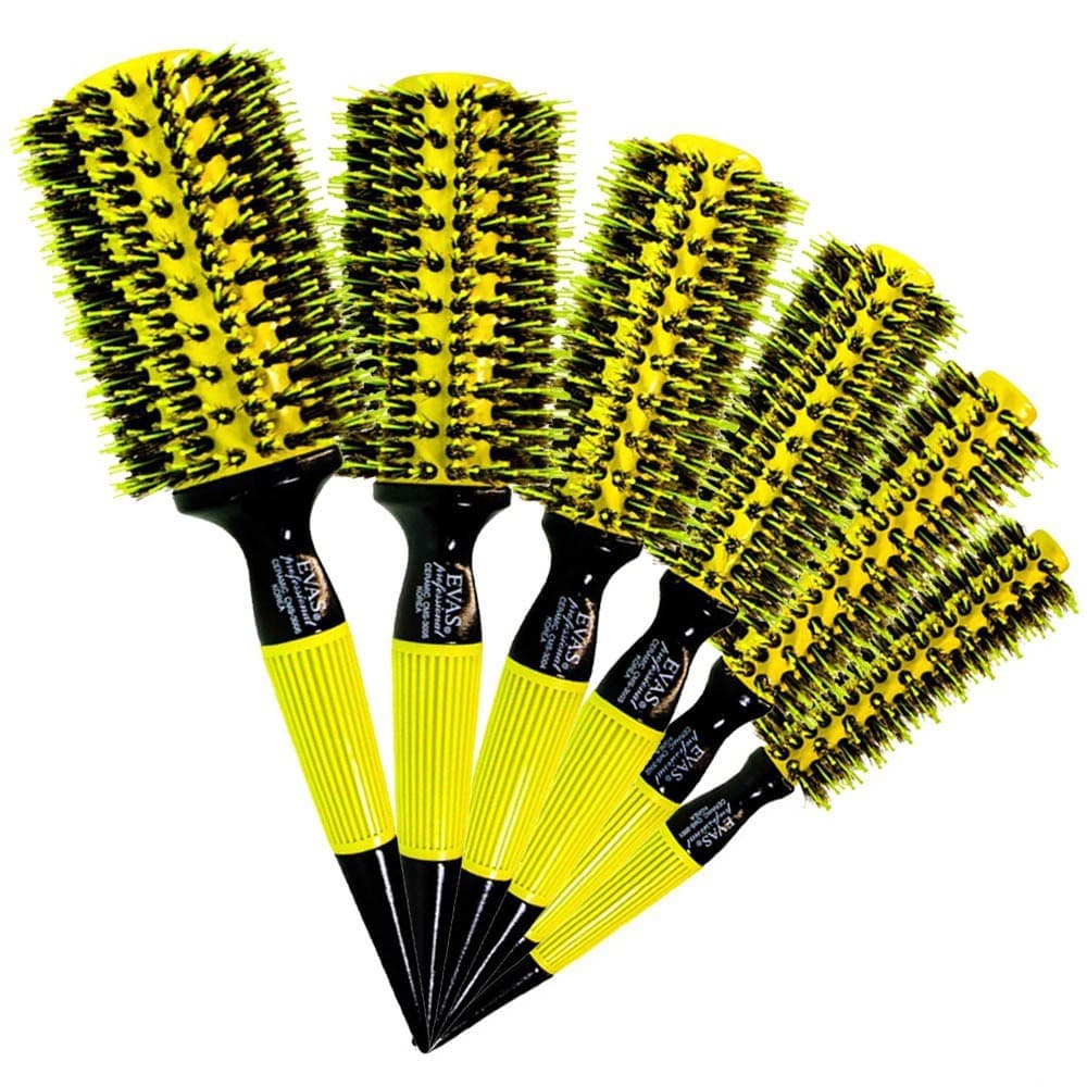 Kit Escova Evas Cms Kit 5 Tamanhos + Tesoura Roger Black 5.5