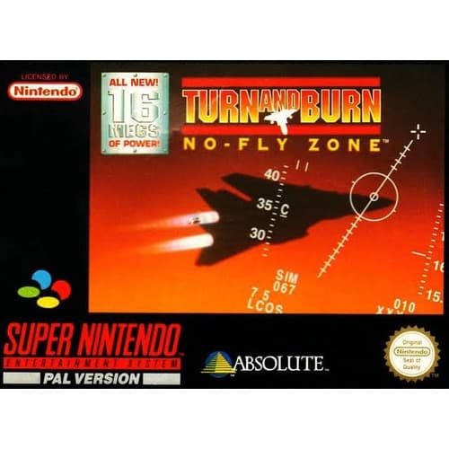 Fita Turn And Burn No Fly Zone paralela, Super Nintendo Snes
