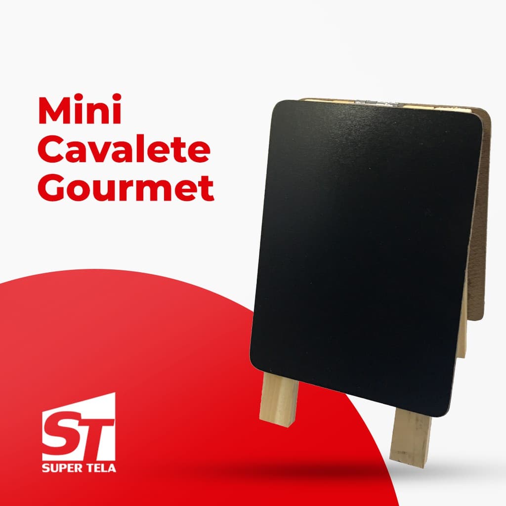 Mini Cavalete Gourmet C/lousa 2 Faces - 17cm X 12cm