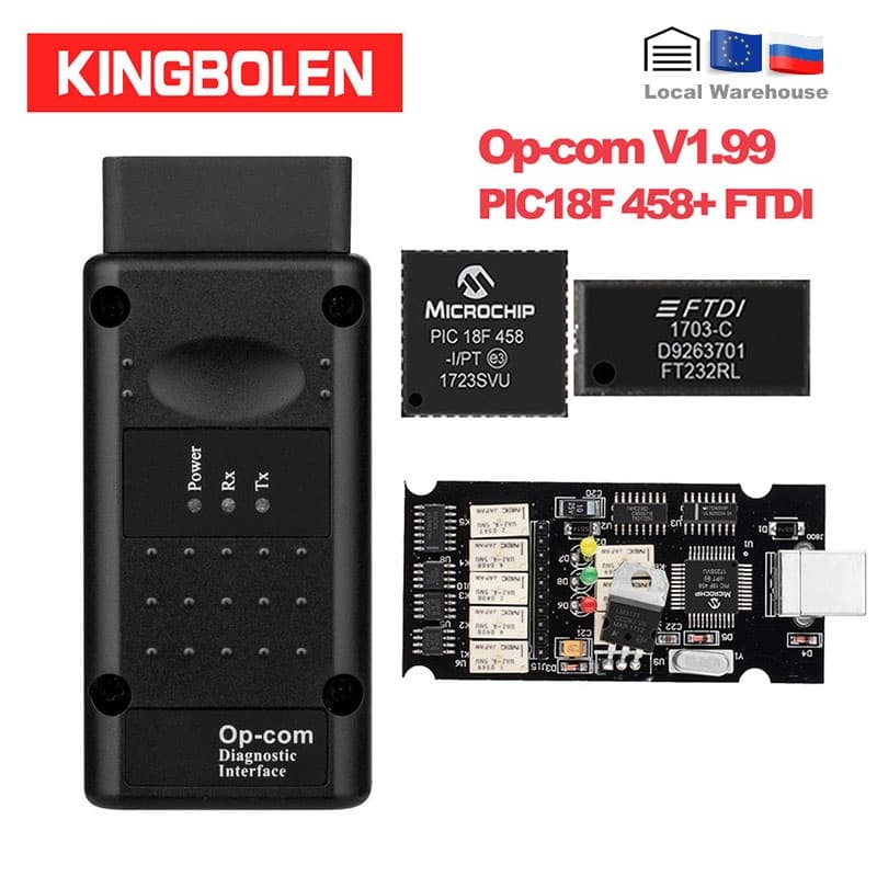 Opcom V1.99 Pic18F458 / Ftdi Chip De Ferramenta De Diagnóstico Can Bus Para Opel Obd2 Auto Scanner