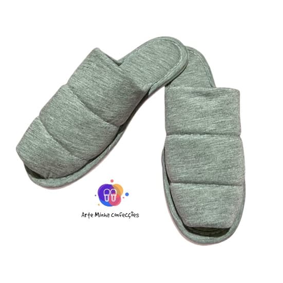 Pantufa Chinelo De Quarto Unissex, Aberta, Em Tecido Malha, Solado Flexível, Conforto para Casa ou Maternidade