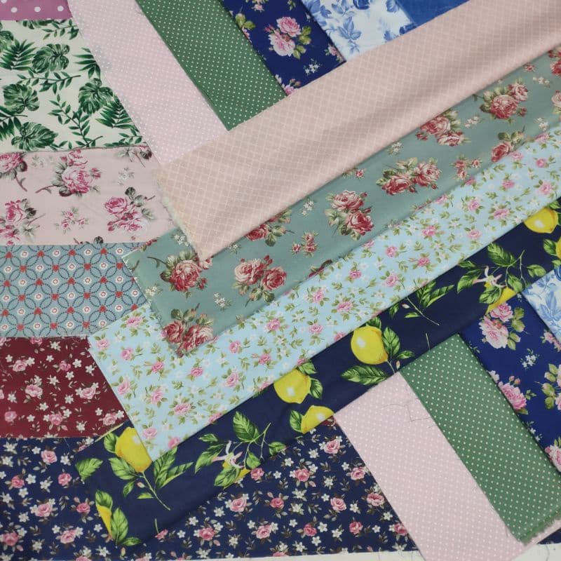 Kit 10 Retalho Sortido Tecido Tricoline 100% Algodao - Faixas 15cm x 70cm