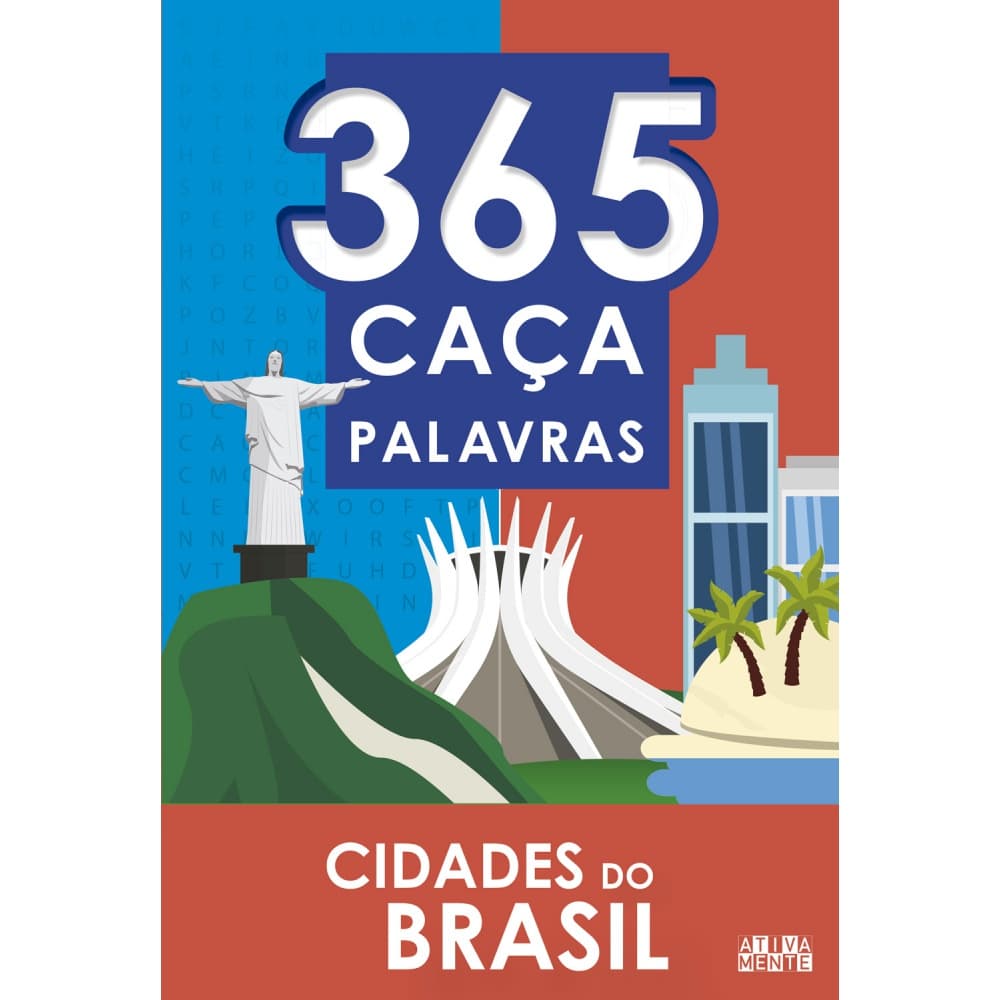 Livro - 365 caça-palavras - Cidades do Brasil - Capa comum - Ativamente
