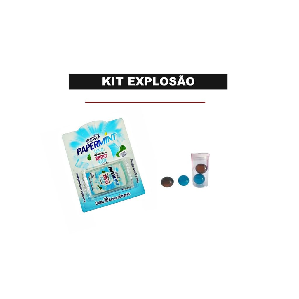 KIT explosão - 3 bolinhas explosivas + 1 lamina refrescante para sexo oral - sabor hortelã