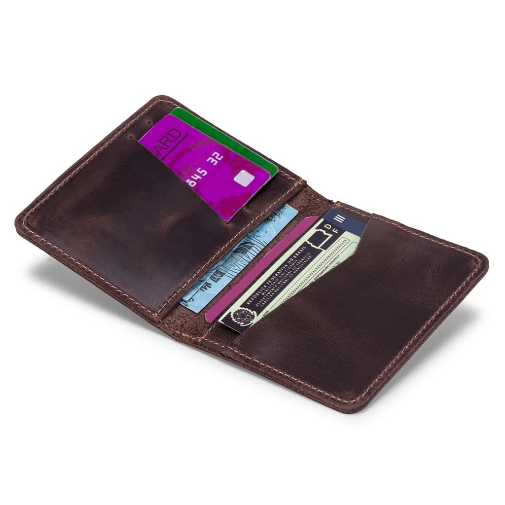 Mini Carteira Masculina Slim Couro Legitimo Bovino Para Cnh,cédulas Cartões