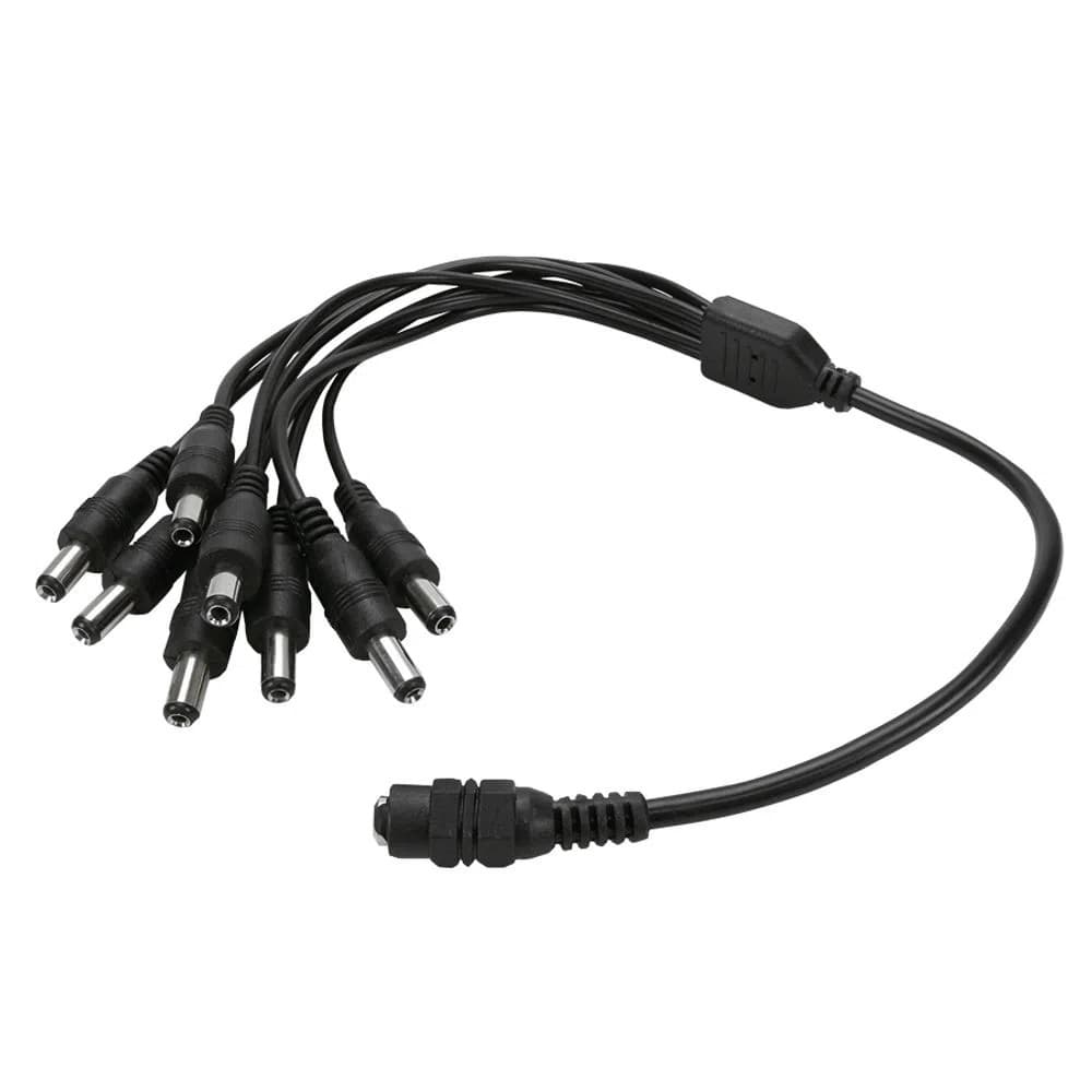 Cabo Conector Adaptador Rabicho P4 1 Saida Femea E 8 Saida Macho Alimentação de Energia