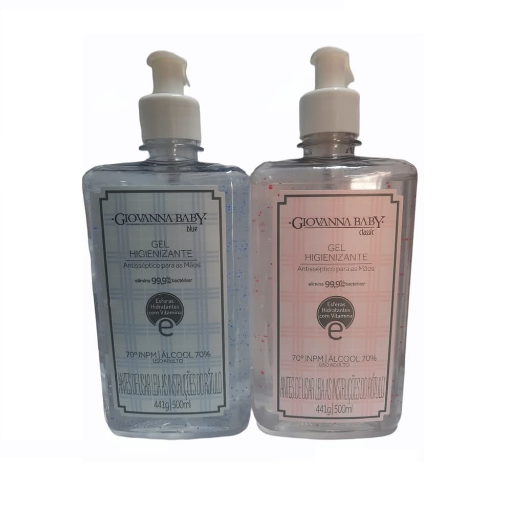 Kit 2 Gel Higienizante Blue E Classic 500ml Giovanna Baby