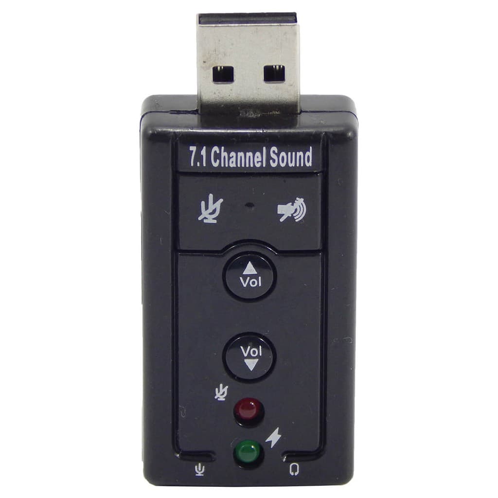 Adaptador Placa De Som USB 7.1 Conector P2 Fone Microfone